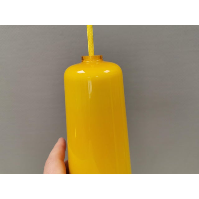 Glass Large Vintage Glass Hanging Lamp by Jacob E Bang for Fog & Mørup, 1960s For Sale - Image 7 of 14