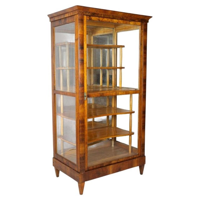 19th Century Biedermeier Display Cabinet in Vitrine and Nutwood, Austria, 1840 For Sale - Image 17 of 17
