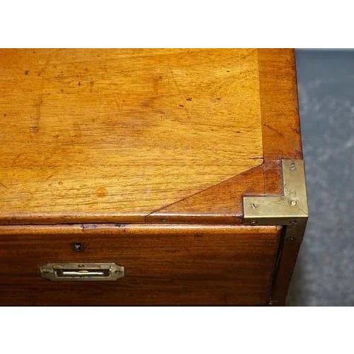 Antique Satinwood Military Campaign Chest of Drawers, 1800s For Sale - Image 10 of 18