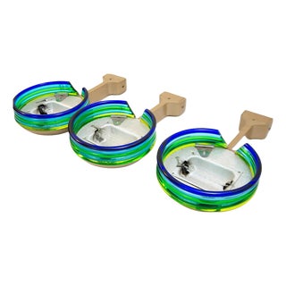 Murano Glass Wall Lamps, 1980s, Set of 3 For Sale