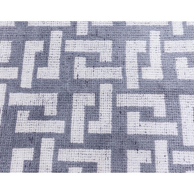 Contemporary Black and White Large Modular Geometric Rug by Doris Leslie Blau For Sale In New York - Image 6 of 8