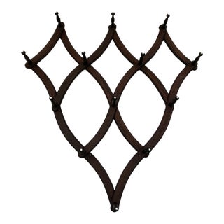 American Walnut Wall Hat Rack For Sale