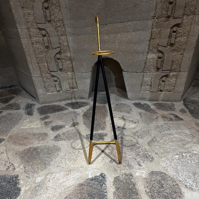 Metal 1950s Sculptural Brass Umbrella Holder Style Ico Parisi Italy For Sale - Image 7 of 8