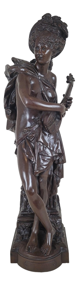 Carrier-Belleuse, Cigale, Large Bronze, 19th Century