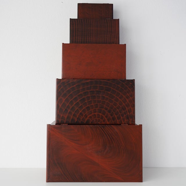 Vintage Vermont Stacking Stash Box Collection- Set of 5 For Sale - Image 13 of 15