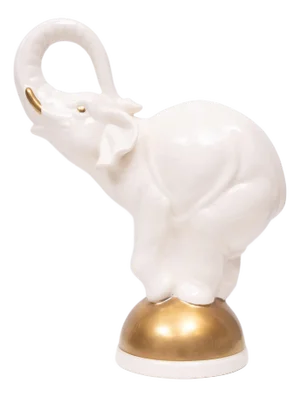 Large Ceramic Elephant on Golden Ball, 1970s