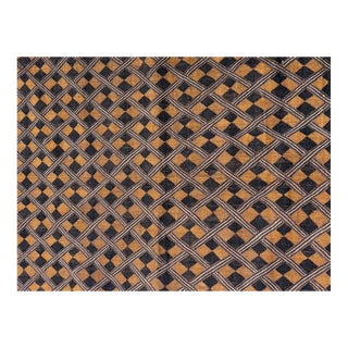 Vintage Lg African Tribal Kuba Kasai Velvet Raffia Textile 32.5" For Sale