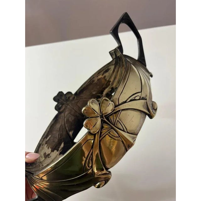 Black Bowl with Cloverleaf from Hans Peter Metallwarenfabrik, 1908 For Sale - Image 8 of 11