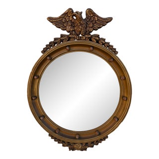 American Federal Giltwood Eagle Bullseye Convex Mirror For Sale