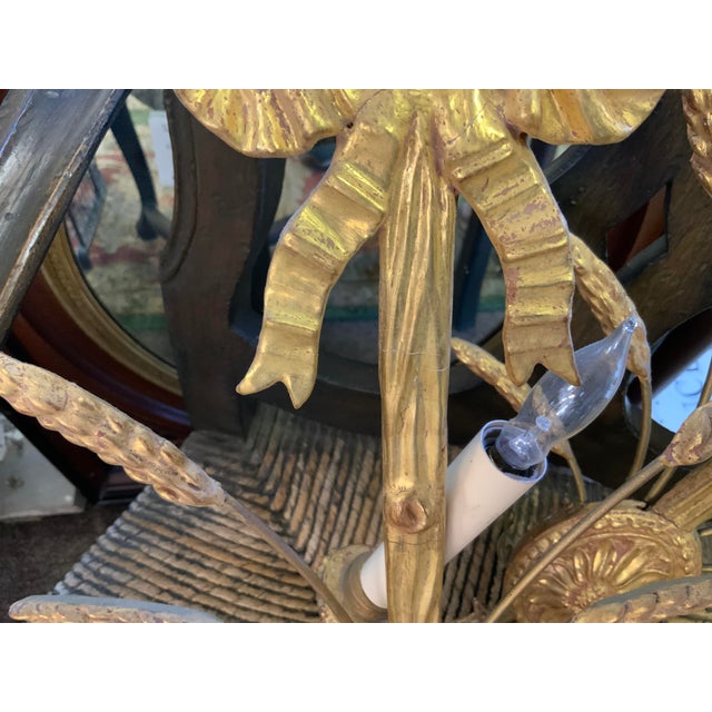 Gold 20th Century Pair Gilt Sconces For Sale - Image 8 of 9