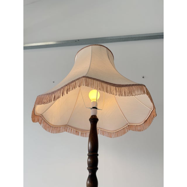 Vintage Art Deco Barley Twist Turned Oak Floor Lamp, 1930s For Sale - Image 11 of 17