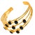 Metal Cleopatra Gold & Sapphire Stone Cuff Chunky Bracelet For Sale - Image 7 of 10