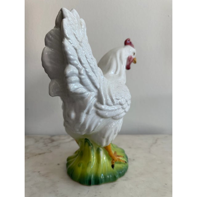 VIETRI Italian White Ceramic Rooster For Sale - Image 4 of 9