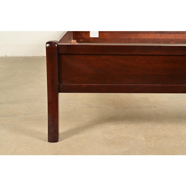 L. & J. G. Stickley French Empire Cherry Wood Queen Size Sleigh Bed For Sale - Image 9 of 11