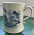 Antique 18th Century Chinese Kangxi Blue & White Export Porcelain Tankard Mug With Rocky Landscape For Sale - Image 4 of 12