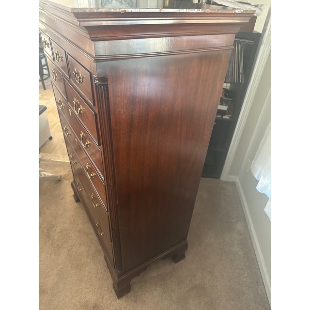 1980s Henkel Harris Mahogany 175/29 High Chest For Sale - Image 5 of 10