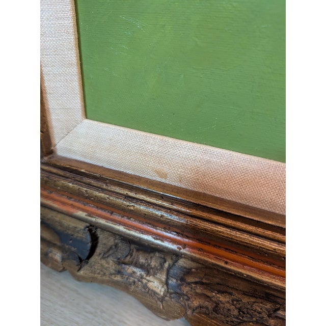 Green Mid-Century Vintage Impressionist Floral Still Life Painting Signed "Garry" – Framed For Sale - Image 8 of 9