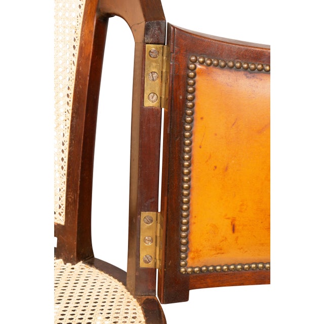 Unusual Regency Mahogany and Brass Campaign Chair For Sale - Image 9 of 13