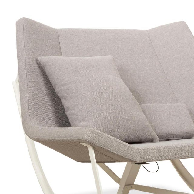 Grey Fabric Sway Rocking Lounge Chair with White Frame by Markus Krauss For Sale - Image 13 of 13