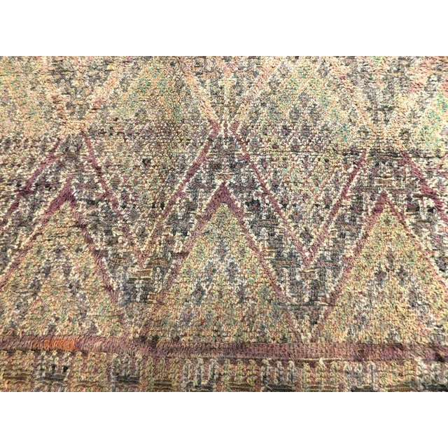 Beige Vintage Hand Knotted Moroccan Rug. 6'3"x 9'5" For Sale - Image 8 of 16