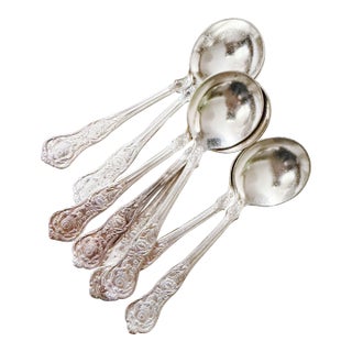 Antique Hotel Astor Silver Plated Soup Spoons - Set of 8 For Sale