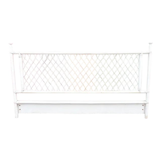 Palm Beach Regency Lattice Love Rattan King Headboard For Sale