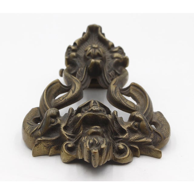 Metal Vintage Poseidon Bronze Door Knocker For Sale - Image 7 of 12