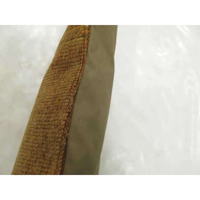 Brown Narrow Vintage Turkish Bolster Size Rug Pillow For Sale - Image 4 of 5