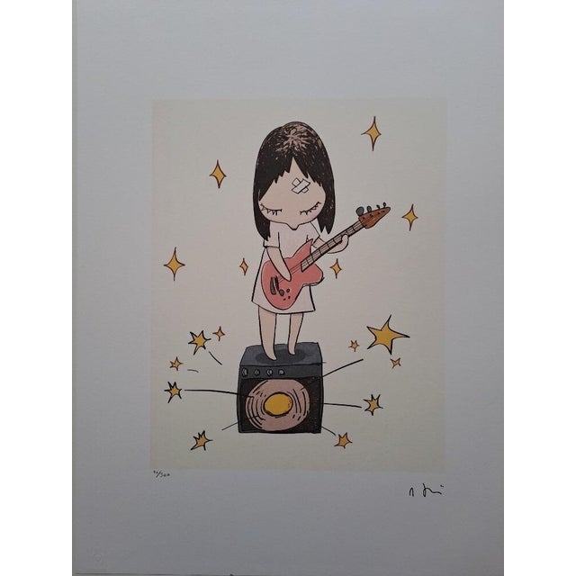 Nara Yoshitomo "Guitar Girl" Limited Edition Lithograph (After) Limited Edition Lithograph of 300 - Numbers signed in...