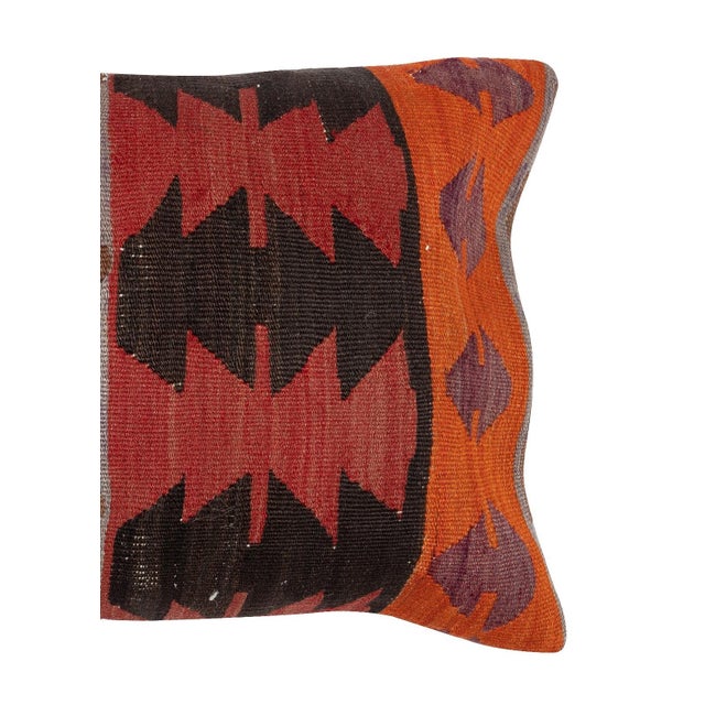 16"x24" Vintage Cushion Cover. Hand-Woven Kilim Pillowcase. Throw Pillow Cover For Sale - Image 4 of 4
