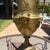 Antique French gilt-bronze table lamp, of twin-handled urn form with a mask in hight relief to either side in Neo-...