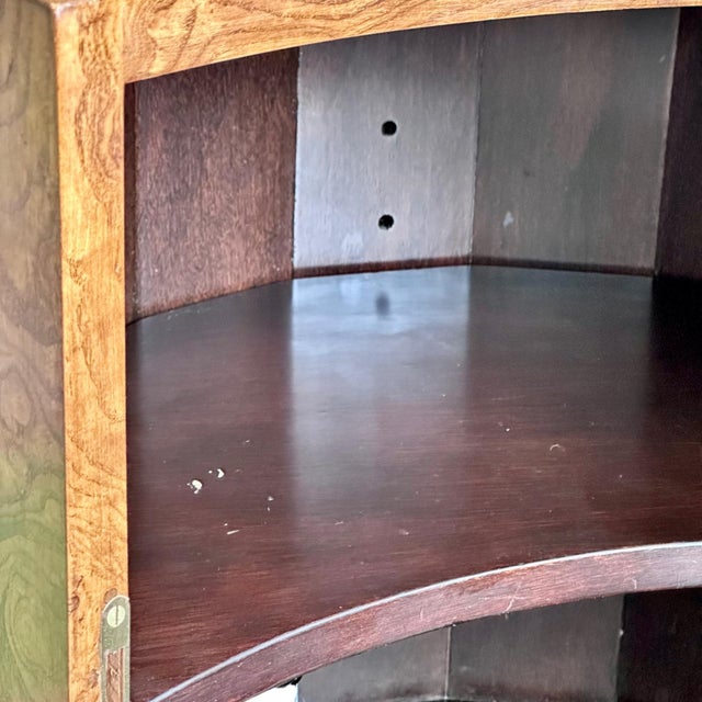 1950s Edward Wormley for Dunbar Pedestal Side Table in Olive Burl For Sale - Image 9 of 11