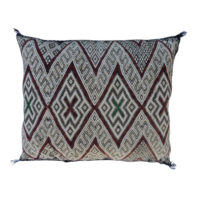 Moroccan Berber Pillow W/ Motif For Sale