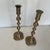Modern A Pair of Antique Brass Candlesticks For Sale - Image 3 of 5