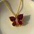 Garnet Butterfly Gemstone Pendant Necklace in 925 Sterling Silver For Sale - Image 4 of 4