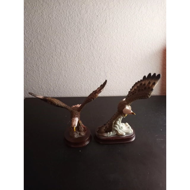 American Bald Eagle Resin Sculptures - Set of 2 For Sale - Image 12 of 12