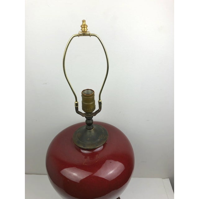 Red Vintage Chinese Sang De Boeuf Vase Now as Lamp For Sale - Image 8 of 9