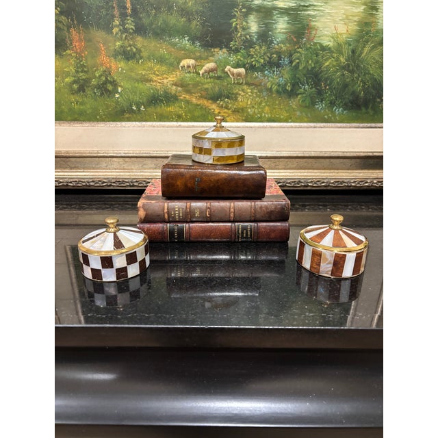 2020s Mother of Pearl & Brass Trinket Box For Sale - Image 5 of 8