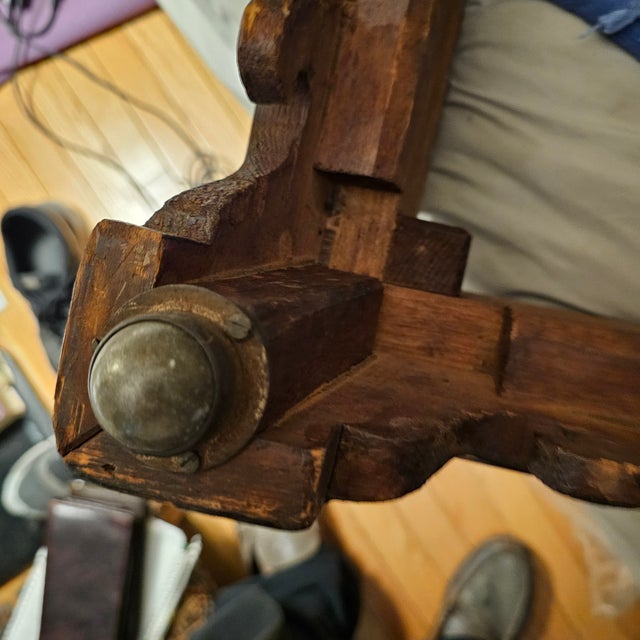 Mid 19th Century Flame Mahogany Empire Footstool Coastal Blue Velvet For Sale - Image 9 of 10