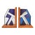 Pair of Vintage Wood and Stained Glass Bookends For Sale