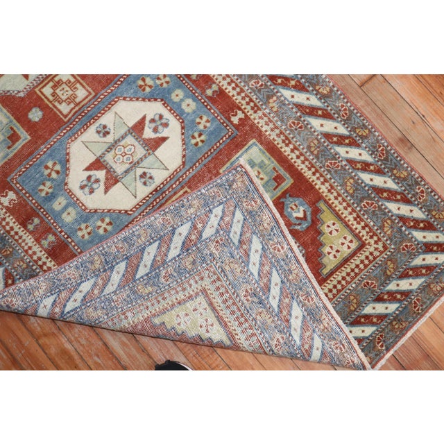 Early 20th Century Early 20th Century Vintage Tribal Caucasian Rug - 3'1" x 4'9" For Sale - Image 5 of 9
