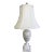 1930’s Solid White Marble Table Lamp with White Silk Shade and Crystal Finial For Sale