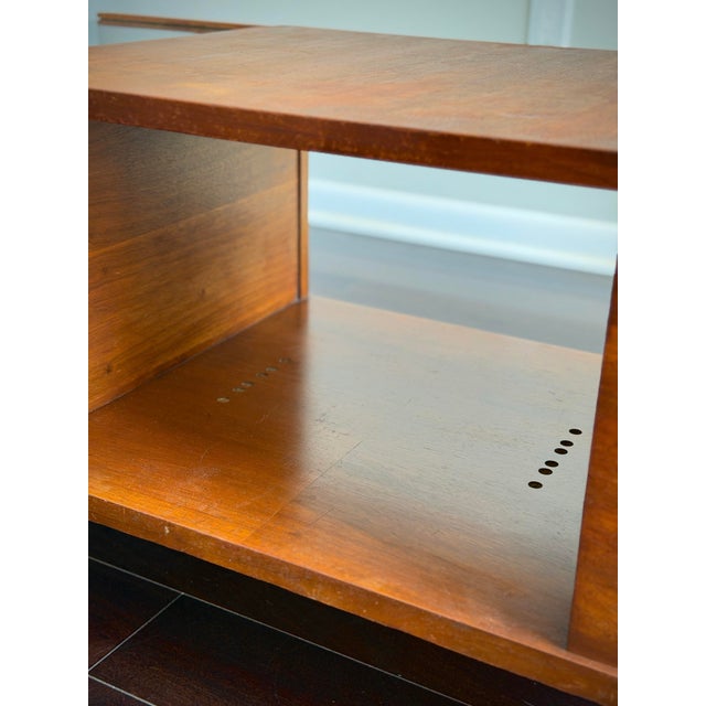 1960s Mid-Century Modern Teak Coffee Table With Beveled Glass — Record Cabinet, Turntable Stand, Media Console and Low Credenza For Sale - Image 9 of 12