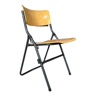 Original German Folding University Dining Chair, 1960s For Sale
