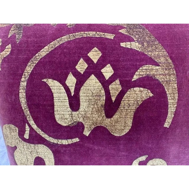 Pair of Stenciled Velvet Pillows by Nomi Textiles, Baroque Style, Usa For Sale In Los Angeles - Image 6 of 6