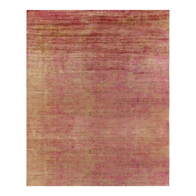 Rug & Kilim’s Oversized Contemporary Rug in Red and Gold Striations -13'9''x17' For Sale