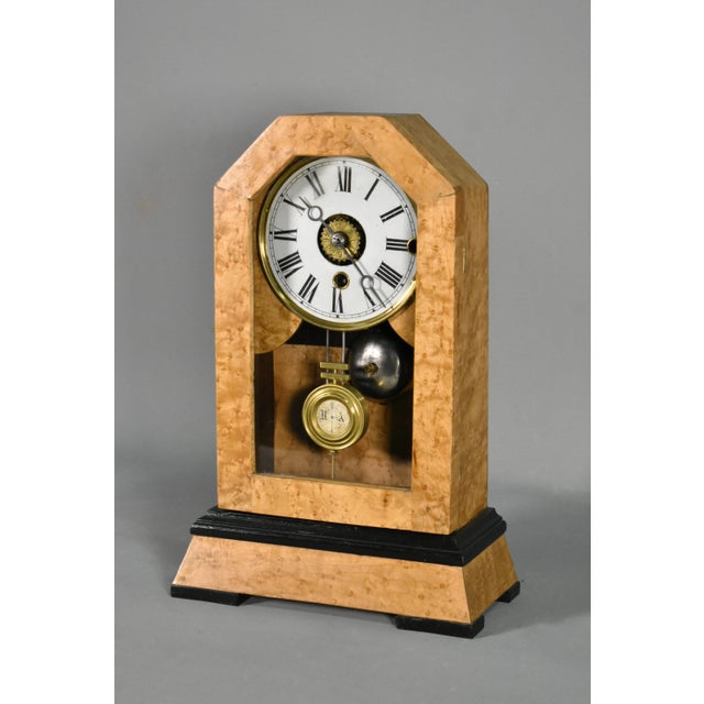 Antique Mantel Clock with Alarm, 1890s For Sale - Image 3 of 12