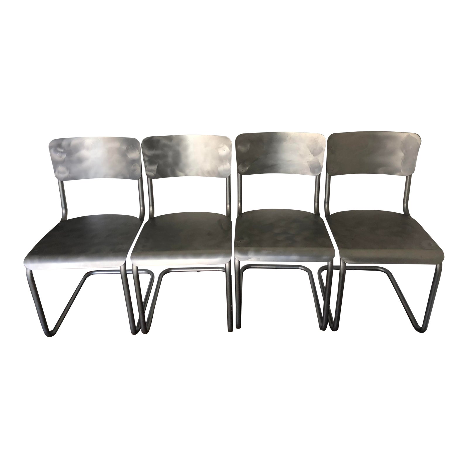 Restoration Hardware Metal Schoolhouse Dining Chairs Set of 4 Chairish