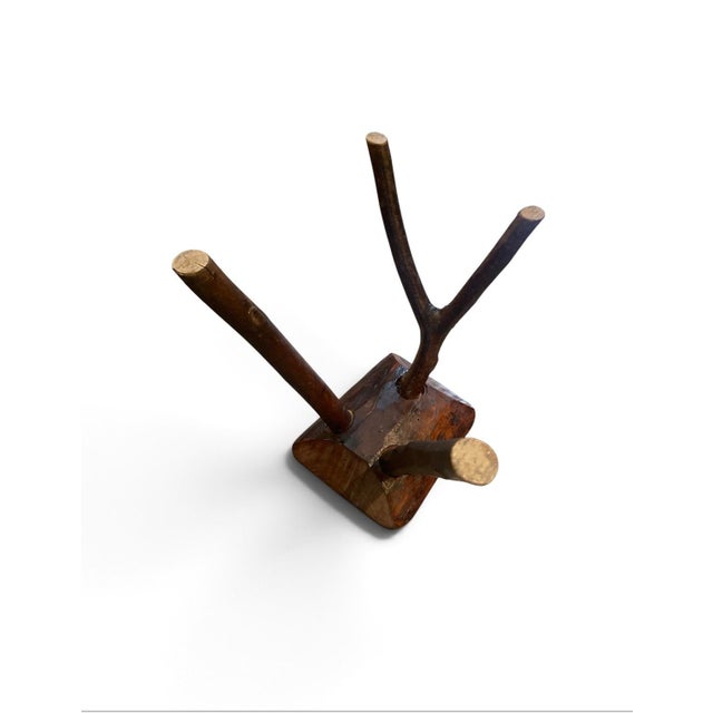 French Antique French Wooden Stool /Table With Tree Branch Legs, 1850s For Sale - Image 3 of 3