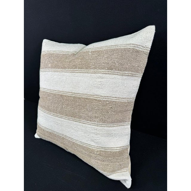 Turkish Hemp Pillow Cushion Natural Beige Brown Pillow Cushion Cover 24x24 #30368 Enhance your home decor with our Kilim...